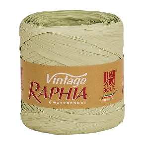 Raphia synthétique vintage vert 200m