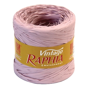 Raphia synthétique vintage rose pâle 200m