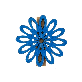 Fleur mambo bleue sur pince x 6