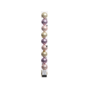 Boules noël plastique perle-rose-lilas ø60 mm x 10