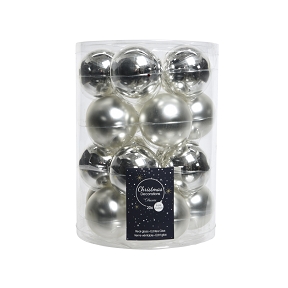 Boules noël verre argent assorties ø 60 mm (x 20)