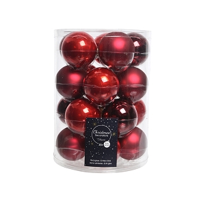 Boules noël verre rouge assorties ø 60 mm (x 20)