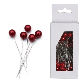 Epingles perle rouge ø8mm (x72)