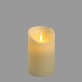 Bougie flamme led ivoire rustique ø7.5 ht 12.5cm