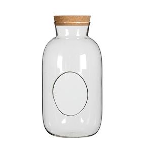 Bouteille verre avec bouchon liège ø 12 ht 22 cm