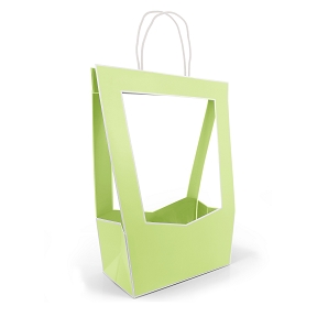 Sac médaillon vert 30 x 16 ht 50cm (x5)