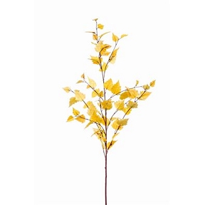 Branche feuillage bouleau jaune 120cm