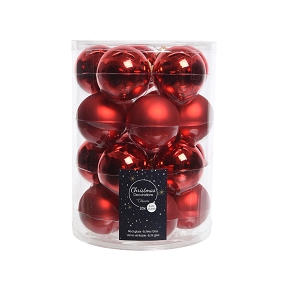 Boules noël verre rouge assorties ø 60 mm (x 20)