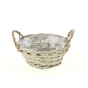 Panier Osier Gris Ø25 Ht 11cm