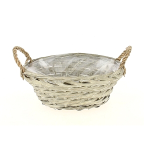 Panier Osier Gris Ø35 Ht 13cm