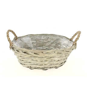 Panier Osier Gris Ø40 Ht 12 cm