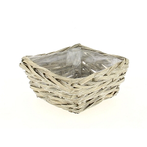 Panier Osier Gris 20 X 20 cm, Ht 10 cm