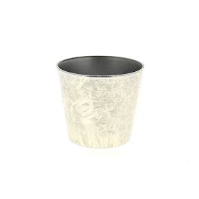 Cache-Pot Resine Argent Glace Ø15.5 Ht 13cm