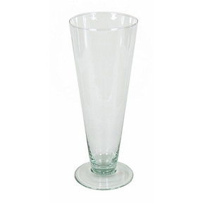 Vase verre conique sur pied ø12 cm ht 29 cm