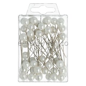 Epingles à tête de perles ø10mmx60mm x250 blanc