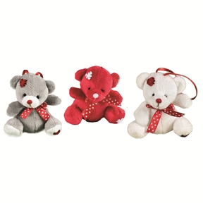 Peluche ours coeur à suspendre - 8 cm