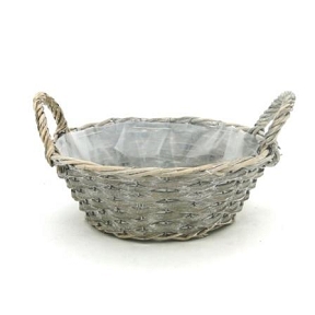 Panier osier gris Ø20 ht 9 cm