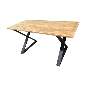 Table bois pieds metal 80 x 160 ht 78cm