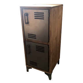 Armoire metal et bois 2 portes 40 x 40 ht 95cm