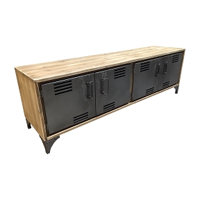 Console metal et bois 4 portes 40 x 160 ht 51cm