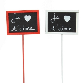 Ardoises "Je t'aime" assorties (x12)