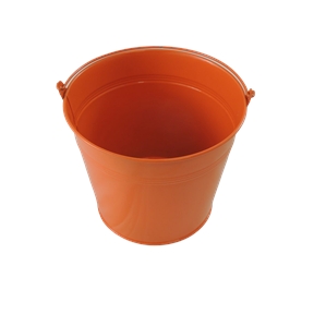 Seau métal orange ø8 ht 9cm