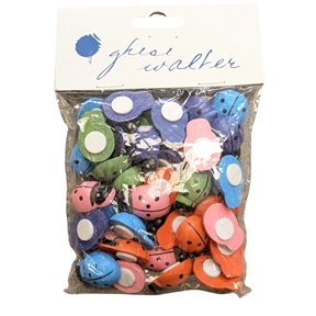 Coccinelles autocollantes couleur 25mm (sachet de 40)