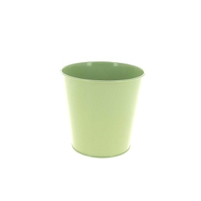 Pot métal vert mat ø13 ht 12.5cm