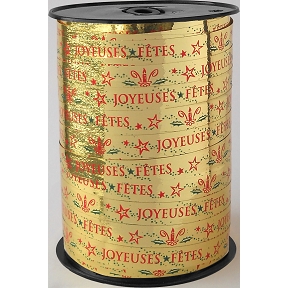 bolduc joyeuses fêtes or 10mm x 225m