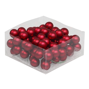 Boules verre mates rouge ø 30mm (x 72)