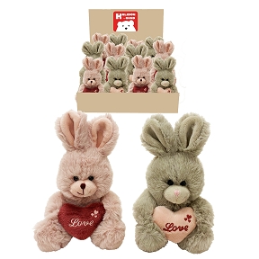 Peluche lapin pastel cœur love 15 cm