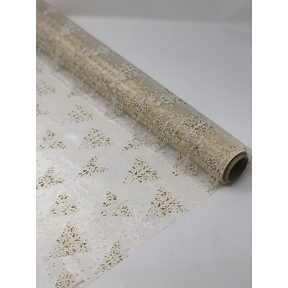 Bobine Organza Blanc Motif Sapin 0.80 X 5m