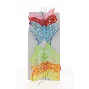 Papillons assortis 10 cm (x12)