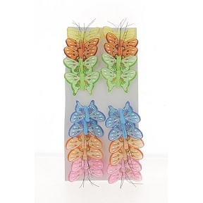 Papillons assortis 5,5 cm (x12)