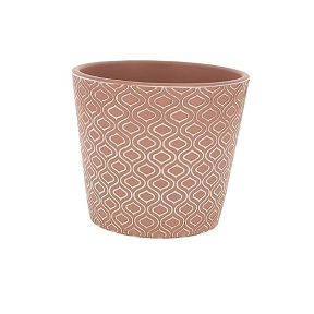 Cache-pot céramique MEDINA rose patiné Ø 18,5  ht 16,5cm