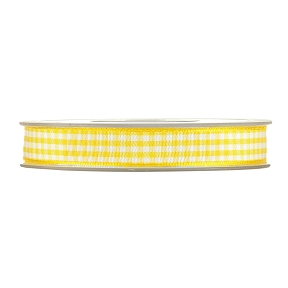 Ruban vichy jaune 10mm x 20m