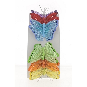 Papillons 10 cm assortis  x 12