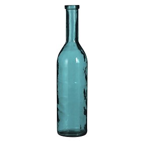 Bouteille verre bleue Ø18 ht 75 cm