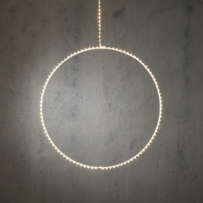 Cercle metal blanc froid 145leds ø50 ht 120cm