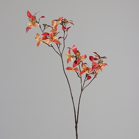 Branche feuillage orange avec baies 114 cm