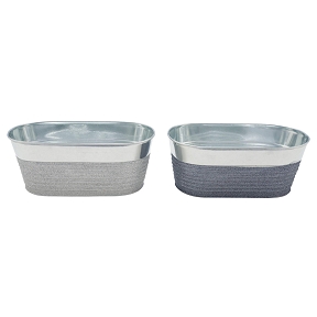 Coupe zinc gris ovale 36 x 15 ht 15 cm