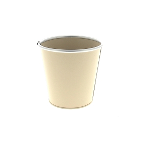 Cache-pot métal crème bord argent ø16 ht 13.5cm