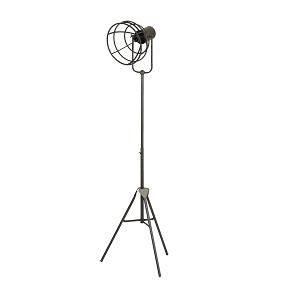 Lampadaire Trepied Metal Givan Bronze Ht 134-190 Cm