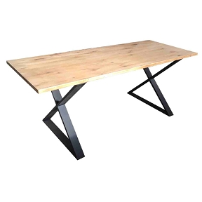 Table bois pieds metal 80 x 200 ht 78cm