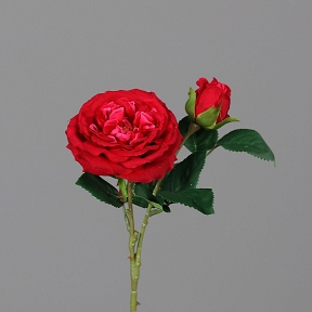 Rose Rouge Avec Bouton 35cm