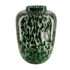 Vase Verre Vert Mouchete Ø29 Ht 42cm