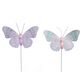 Papillons 9 Cm Rose Ass X 12