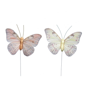 Papillons 8.5 Cm Jaune-Orange Ass X 12