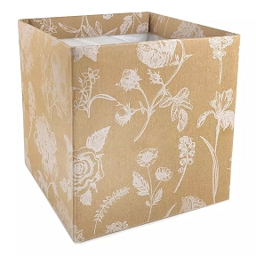 boite carton botanical naturel 10.5 x 10.5 ht 10cm (x10)