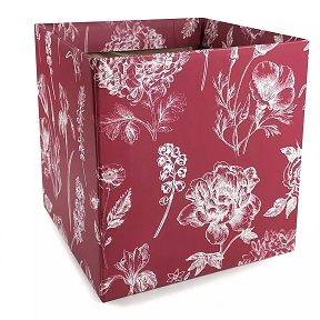 boite carton botanical bordeaux 10.5 x 10.5 ht 10cm (x10)